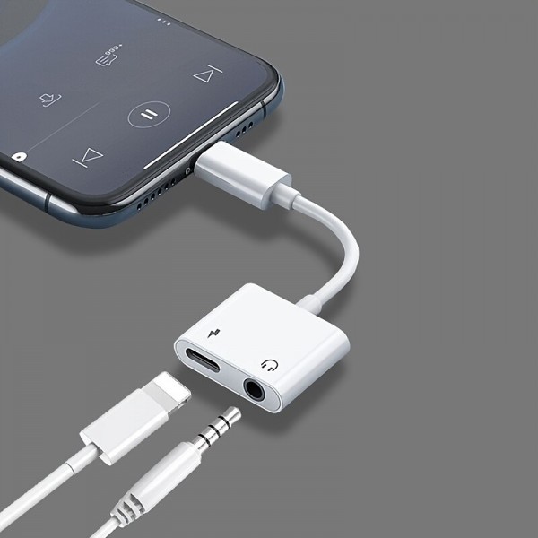 Adapter & Splitter For IPhone Headphones 2 In 1 Dual Interface For Iphone Charger Cable Aux Audio Adapter Converter For IPhone 13/12/11/X/XS/XR/8/7 IPad Support Calling Charging Adapter & Splitter For IPhone Headphones 2 In 1 Dual Interface For Iphone Charger Cable Aux Audio Adapter Converter For IPhone 13/12/11/X/XS/XR/8/7 IPad Support Calling Charging