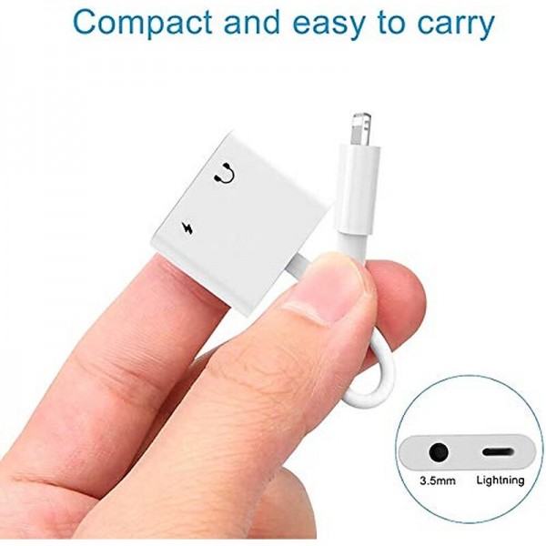 Adapter & Splitter For IPhone Headphones 2 In 1 Dual Interface For Iphone Charger Cable Aux Audio Adapter Converter For IPhone 13/12/11/X/XS/XR/8/7 IPad Support Calling Charging Adapter & Splitter For IPhone Headphones 2 In 1 Dual Interface For Iphone Charger Cable Aux Audio Adapter Converter For IPhone 13/12/11/X/XS/XR/8/7 IPad Support Calling Charging