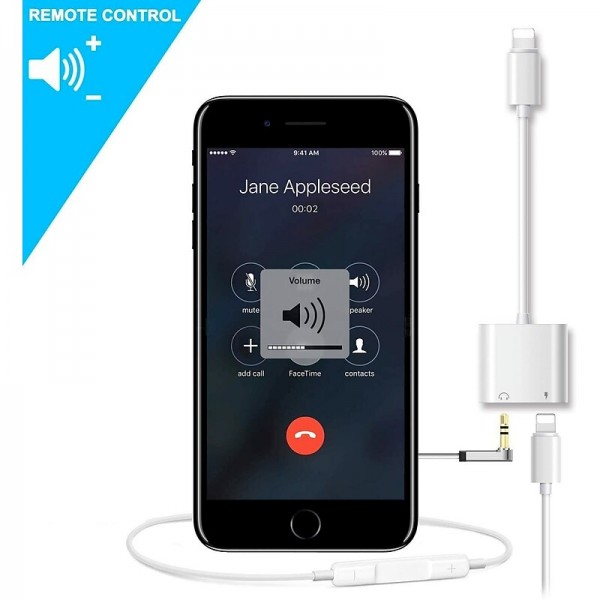 Adapter & Splitter For IPhone Headphones 2 In 1 Dual Interface For Iphone Charger Cable Aux Audio Adapter Converter For IPhone 13/12/11/X/XS/XR/8/7 IPad Support Calling Charging Adapter & Splitter For IPhone Headphones 2 In 1 Dual Interface For Iphone Charger Cable Aux Audio Adapter Converter For IPhone 13/12/11/X/XS/XR/8/7 IPad Support Calling Charging