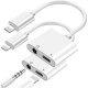 Adapter & Splitter For IPhone Headphones 2 In 1 Dual Interface For Iphone Charger Cable Aux Audio Adapter Converter For IPhone 13/12/11/X/XS/XR/8/7 IPad Support Calling Charging Adapter & Splitter For IPhone Headphones 2 In 1 Dual Interface For Iphone Charger Cable Aux Audio Adapter Converter For IPhone 13/12/11/X/XS/XR/8/7 IPad Support Calling Charging