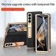 Phone Case For Samsung Galaxy Z Fold 5 Z Fold 4 Z Fold 3 Back Cover Camera Lens Protector Kickstand Shockproof Retro Genuine Leather Phone Case For Samsung Galaxy Z Fold 5 Z Fold 4 Z Fold 3 Back Cover Camera Lens Protector Kickstand Shockproof Retro Genuine Leather