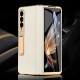 Phone Case For Samsung Galaxy Z Fold 5 Z Fold 4 Z Fold 3 Back Cover Camera Lens Protector Kickstand Shockproof Retro Genuine Leather Phone Case For Samsung Galaxy Z Fold 5 Z Fold 4 Z Fold 3 Back Cover Camera Lens Protector Kickstand Shockproof Retro Genuine Leather