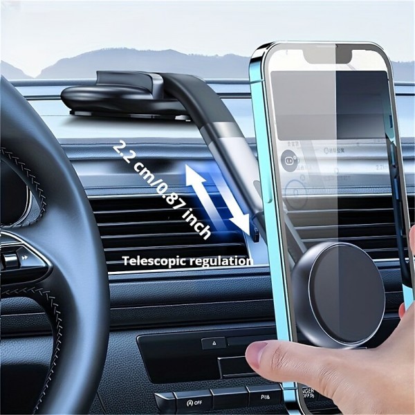 Magnetic Phone Holder For Car  Built-in 6 Strong Magnets &amp; Reusable Washable Strong Suction Car Phone Holder Mount Dashboard Windshield Cell Phone Holder Phone Stand For Car Fit For All Smartphone