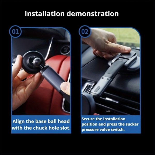 Magnetic Phone Holder For Car  Built-in 6 Strong Magnets &amp; Reusable Washable Strong Suction Car Phone Holder Mount Dashboard Windshield Cell Phone Holder Phone Stand For Car Fit For All Smartphone