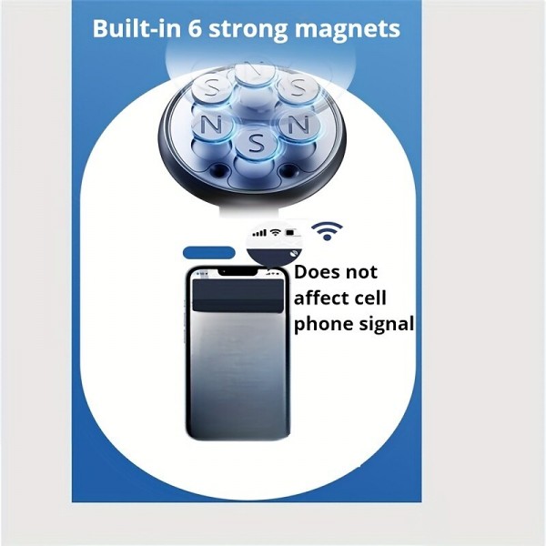Magnetic Phone Holder For Car  Built-in 6 Strong Magnets &amp; Reusable Washable Strong Suction Car Phone Holder Mount Dashboard Windshield Cell Phone Holder Phone Stand For Car Fit For All Smartphone