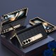 Leather Phone Case for Samsung Galaxy Z Fold 5 4 3 Fold4 Fold5 Gold Plating Magnetic Hinge Stand Back Cover with Mirror Film Leather Phone Case for Samsung Galaxy Z Fold 5 4 3 Fold4 Fold5 Gold Plating Magnetic Hinge Stand Back Cover with Mirror Film