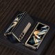Leather Phone Case for Samsung Galaxy Z Fold 5 4 3 Fold4 Fold5 Gold Plating Magnetic Hinge Stand Back Cover with Mirror Film Leather Phone Case for Samsung Galaxy Z Fold 5 4 3 Fold4 Fold5 Gold Plating Magnetic Hinge Stand Back Cover with Mirror Film