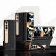 Leather Phone Case for Samsung Galaxy Z Fold 5 4 3 Fold4 Fold5 Gold Plating Magnetic Hinge Stand Back Cover with Mirror Film Leather Phone Case for Samsung Galaxy Z Fold 5 4 3 Fold4 Fold5 Gold Plating Magnetic Hinge Stand Back Cover with Mirror Film