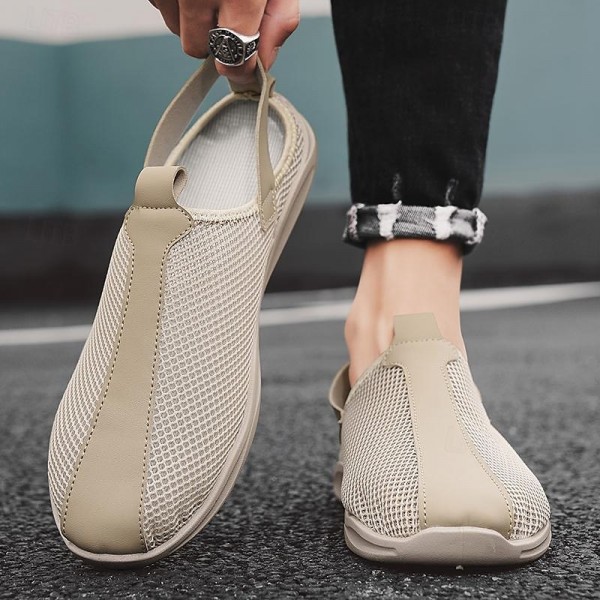 Men's Sandals Loafers & Slip-Ons Retro Walking Casual Daily Leather Comfortable Booties / Ankle Boots Loafer Black Khaki Spring Fall Men's Sandals Loafers & Slip-Ons Retro Walking Casual Daily Leather Comfortable Booties / Ankle Boots Loafer Black Khaki Spring Fall