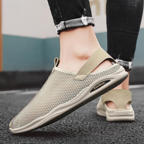 Men's Sandals Loafers & Slip-Ons Retro Walking Casual Daily Leather Comfortable Booties / Ankle Boots Loafer Black Khaki Spring Fall Men's Sandals Loafers & Slip-Ons Retro Walking Casual Daily Leather Comfortable Booties / Ankle Boots Loafer Black Khaki Spring Fall
