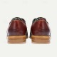 Men&#039;s Dress Shoes Red Brown Floral Embroidery  Leather Italian Full-Grain Cowhide Oxfords Slip Resistant Lace-up