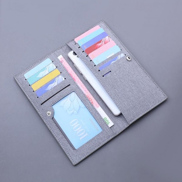 Men's Wallet Credit Card Holder Wallet PU Leather Office Daily Large Capacity Solid Color Black Blue Light Grey Men's Wallet Credit Card Holder Wallet PU Leather Office Daily Large Capacity Solid Color Black Blue Light Grey