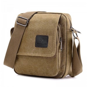Men&#039;s Crossbody Bag Messenger Bag Canvas Outdoor Daily Lightweight Durable Solid Color Black Army Green Khaki
