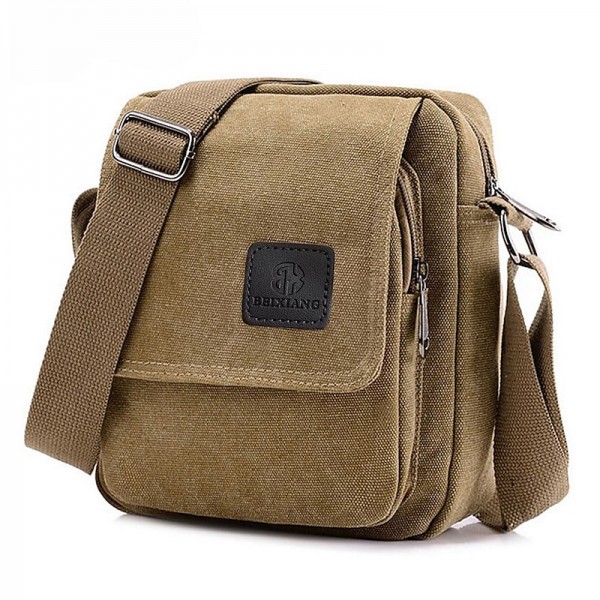 Men's Crossbody Bag Messenger Bag Canvas Outdoor Daily Lightweight Durable Solid Color Black Army Green Khaki Men's Crossbody Bag Messenger Bag Canvas Outdoor Daily Lightweight Durable Solid Color Black Army Green Khaki
