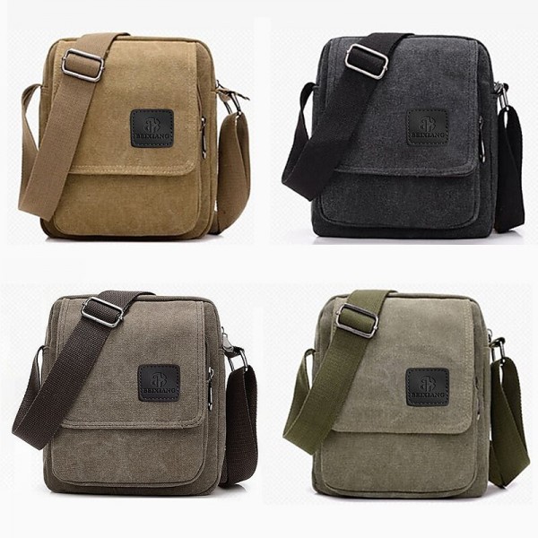 Men's Crossbody Bag Messenger Bag Canvas Outdoor Daily Lightweight Durable Solid Color Black Army Green Khaki Men's Crossbody Bag Messenger Bag Canvas Outdoor Daily Lightweight Durable Solid Color Black Army Green Khaki