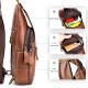 Men's Crossbody Bag Chest Bag Nappa Leather Outdoor Daily Zipper Solid Color Black Men's Crossbody Bag Chest Bag Nappa Leather Outdoor Daily Zipper Solid Color Black