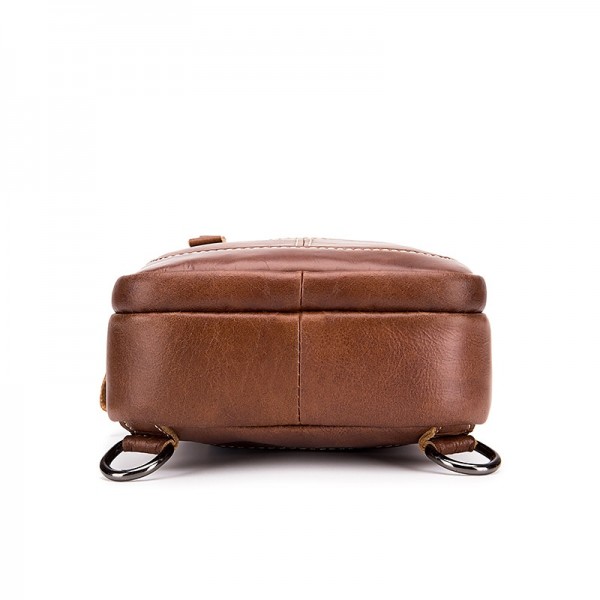 Men's Crossbody Bag Chest Bag Nappa Leather Outdoor Daily Zipper Solid Color Black Men's Crossbody Bag Chest Bag Nappa Leather Outdoor Daily Zipper Solid Color Black