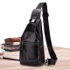 Men's Crossbody Bag Chest Bag Nappa Leather Outdoor Daily Zipper Solid Color Black Men's Crossbody Bag Chest Bag Nappa Leather Outdoor Daily Zipper Solid Color Black