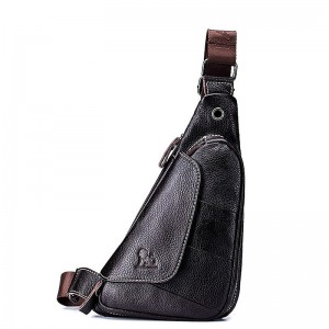 Men&#039;s Crossbody Bag Shoulder Bag Mobile Phone Bag Chest Bag Leather Cowhide Outdoor Daily Holiday Buckle Zipper Waterproof Solid Color Quilted Camel Brown