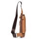 Men&#039;s Crossbody Bag Shoulder Bag Mobile Phone Bag Chest Bag Leather Cowhide Outdoor Daily Holiday Buckle Zipper Waterproof Solid Color Quilted Camel Brown