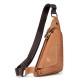 Men&#039;s Crossbody Bag Shoulder Bag Mobile Phone Bag Chest Bag Leather Cowhide Outdoor Daily Holiday Buckle Zipper Waterproof Solid Color Quilted Camel Brown