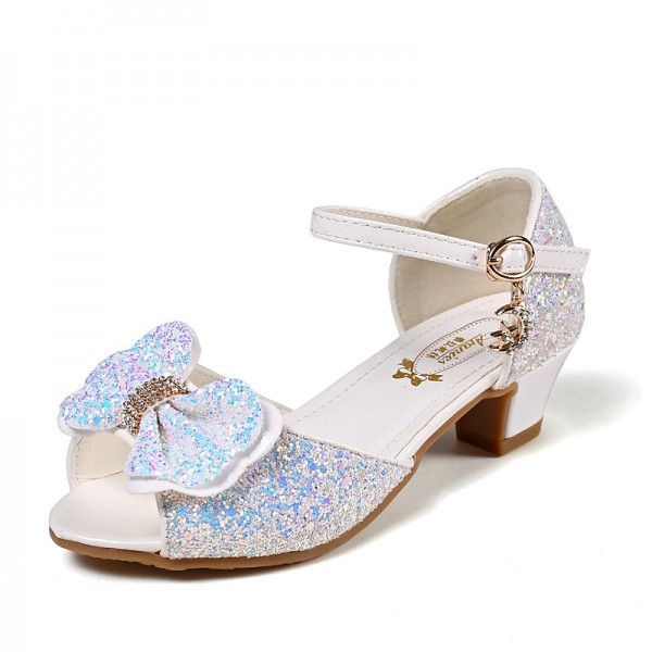 Girls' Sandals Daily Glitters Dress Shoes Heel Rubber PU Dress Shoes Big Kids(7years +) Little Kids(4-7ys) School Wedding Party Dance Walking Shoes Dancing Rhinestone Bowknot Sparkling Glitter White Girls' Sandals Daily Glitters Dress Shoes Heel Rubber PU Dress Shoes Big Kids(7years +) Little Kids(4-7ys) School Wedding Party Dance Walking Shoes Dancing Rhinestone Bowknot Sparkling Glitter White