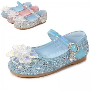 Girls&#039; Flats Princess Shoes Leather PU Portable Walking Wedding Dress Shoes Little Kids(4-7ys) Big Kids(7years +) Daily Party &amp; Evening Walking Shoes Rhinestone Bowknot