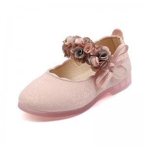 Girls&#039; Flats Daily Dress Shoes Flower Girl Shoes Princess Shoes PU Big Kids(7years +) Little Kids(4-7ys) School Wedding Party Dancing Flower Pink off-white Fall Spring