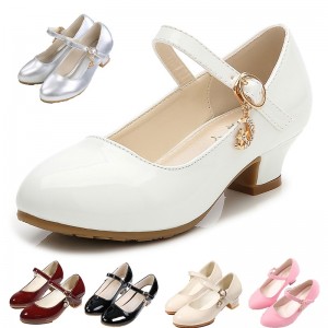 Girls&#039; Heels Princess Shoes PU Water Resistant Breathability Princess Shoes Big Kids(7years +) Little Kids(4-7ys) Toddler(2-4ys) Daily Silver Black White Fall Spring
