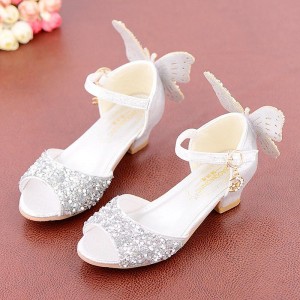 Girls&#039; Heels Daily Glitters Dress Shoes Heel Synthetics Height-increasing Cosplay Big Kids(7years +) Little Kids(4-7ys) Wedding Party Birthday Walking Shoes Dancing Crystal / Rhinestone Sequin Chain