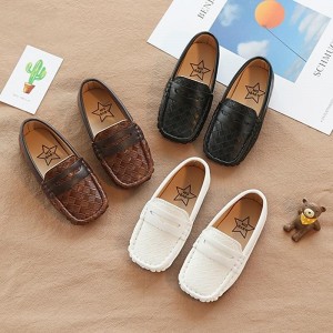 Boys Girls&#039; Loafers Daily Casual School Shoes PU Breathability Non-slipping Little Kids(4-7ys) Toddler(2-4ys) School Casual Daily Walking Shoes Outdoor Black White Brown Summer Spring Fall
