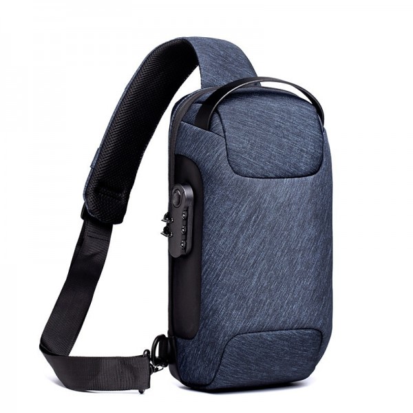 Men's Waterproof Oxford Waist Bag Chest Bag Pack with USB Charging & Lock Crossbody Bag Anti-theft Sling Shoulder Bags Messenger For Male Men's Waterproof Oxford Waist Bag Chest Bag Pack with USB Charging & Lock Crossbody Bag Anti-theft Sling Shoulder Bags Messenger For Male