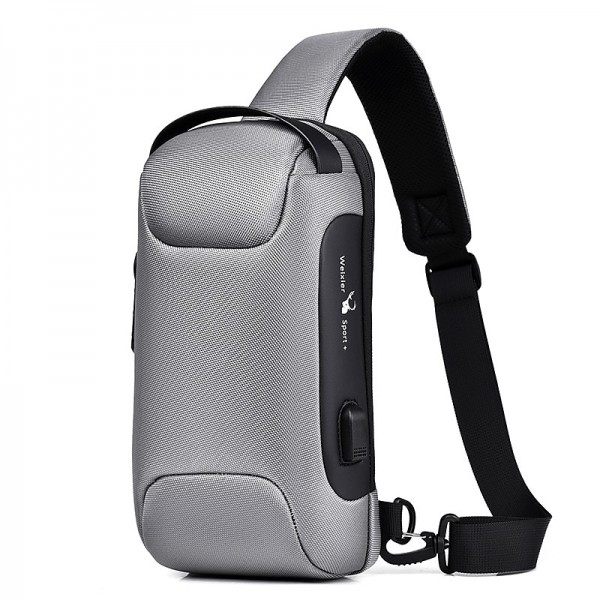 Men's Waterproof Oxford Waist Bag Chest Bag Pack with USB Charging & Lock Crossbody Bag Anti-theft Sling Shoulder Bags Messenger For Male Men's Waterproof Oxford Waist Bag Chest Bag Pack with USB Charging & Lock Crossbody Bag Anti-theft Sling Shoulder Bags Messenger For Male