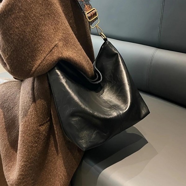 Men's Women's Crossbody Bag Bucket Bag PU Leather Shopping Daily Adjustable Large Capacity Durable Solid Color Dark Brown Black White Men's Women's Crossbody Bag Bucket Bag PU Leather Shopping Daily Adjustable Large Capacity Durable Solid Color Dark Brown Black White