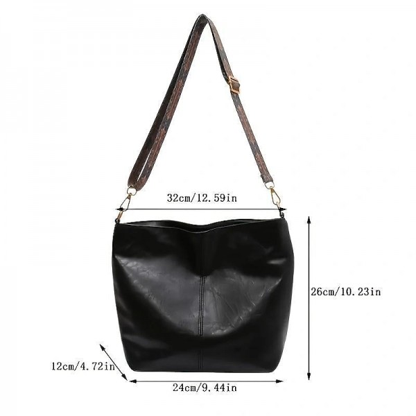 Men's Women's Crossbody Bag Bucket Bag PU Leather Shopping Daily Adjustable Large Capacity Durable Solid Color Dark Brown Black White Men's Women's Crossbody Bag Bucket Bag PU Leather Shopping Daily Adjustable Large Capacity Durable Solid Color Dark Brown Black White