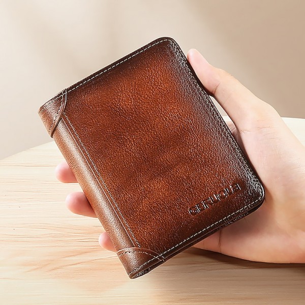 Men's Wallet Credit Card Holder Wallet Cowhide Shopping Daily Zipper Large Capacity Foldable Durable Solid Color Black Blue Brown Men's Wallet Credit Card Holder Wallet Cowhide Shopping Daily Zipper Large Capacity Foldable Durable Solid Color Black Blue Brown