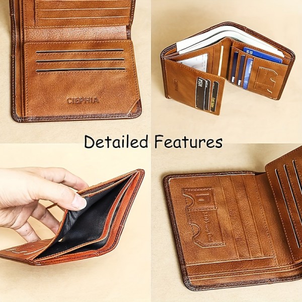 Men's Wallet Credit Card Holder Wallet Cowhide Shopping Daily Zipper Large Capacity Foldable Durable Solid Color Black Blue Brown Men's Wallet Credit Card Holder Wallet Cowhide Shopping Daily Zipper Large Capacity Foldable Durable Solid Color Black Blue Brown