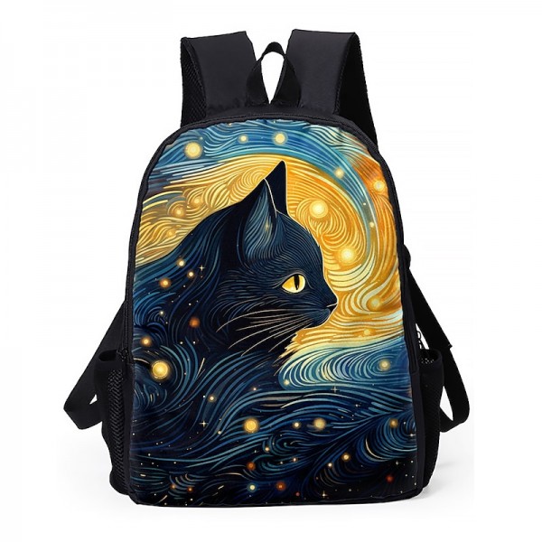 Men's Women's Backpack 3D Print Commuter Backpack School Daily Cat Flower Polyester Large Capacity Breathable Lightweight Zipper Print Black Yellow Red Men's Women's Backpack 3D Print Commuter Backpack School Daily Cat Flower Polyester Large Capacity Breathable Lightweight Zipper Print Black Yellow Red