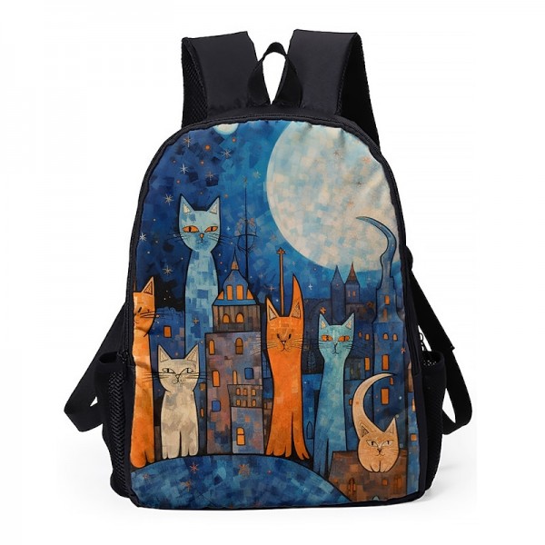 Men's Women's Backpack 3D Print Commuter Backpack School Daily Cat Flower Polyester Large Capacity Breathable Lightweight Zipper Print Black Yellow Red Men's Women's Backpack 3D Print Commuter Backpack School Daily Cat Flower Polyester Large Capacity Breathable Lightweight Zipper Print Black Yellow Red