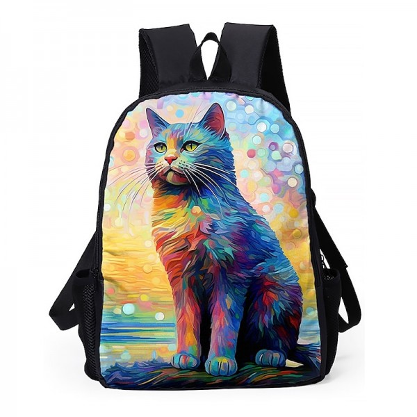 Men's Women's Backpack 3D Print Commuter Backpack School Daily Cat Flower Polyester Large Capacity Breathable Lightweight Zipper Print Black Yellow Red Men's Women's Backpack 3D Print Commuter Backpack School Daily Cat Flower Polyester Large Capacity Breathable Lightweight Zipper Print Black Yellow Red