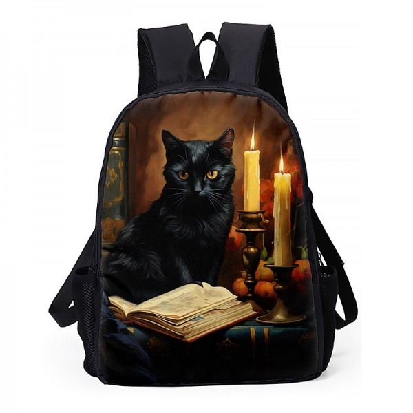Men's Women's Backpack 3D Print Commuter Backpack School Daily Cat Flower Polyester Large Capacity Breathable Lightweight Zipper Print Black Yellow Red Men's Women's Backpack 3D Print Commuter Backpack School Daily Cat Flower Polyester Large Capacity Breathable Lightweight Zipper Print Black Yellow Red