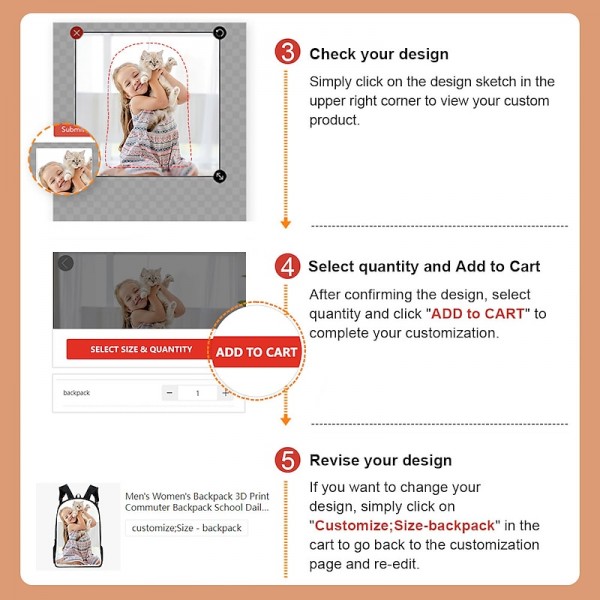 Men's Women's Kid's Backpack 3D Print Customize Commuter Backpack Oxford Cloth Large Capacity Breathable Lightweight Zipper Custom Print White Men's Women's Kid's Backpack 3D Print Customize Commuter Backpack Oxford Cloth Large Capacity Breathable Lightweight Zipper Custom Print White