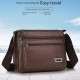 Men&#039;s Crossbody Bag Shoulder Bag Messenger Bag PU Leather Daily Holiday Zipper Adjustable Large Capacity Waterproof Solid Color Black Brown khaki