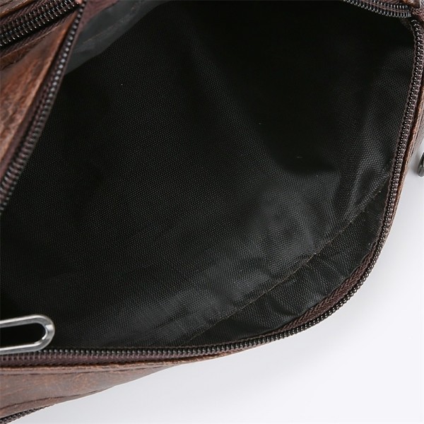 Men&#039;s Crossbody Bag Shoulder Bag Messenger Bag PU Leather Daily Holiday Zipper Adjustable Large Capacity Waterproof Solid Color Black Brown khaki