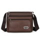 Men&#039;s Crossbody Bag Shoulder Bag Messenger Bag PU Leather Daily Holiday Zipper Adjustable Large Capacity Waterproof Solid Color Black Brown khaki