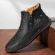 Men&#039;s Boots Casual Shoes Plus Size Handmade Shoes Comfort Shoes Walking Classic Casual Outdoor Daily Leather Breathable Comfortable Slip Resistant Zipper Yellow brown Black Green Fall Winter