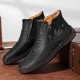 Men&#039;s Boots Casual Shoes Plus Size Handmade Shoes Comfort Shoes Walking Classic Casual Outdoor Daily Leather Breathable Comfortable Slip Resistant Zipper Yellow brown Black Green Fall Winter