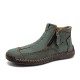 Men&#039;s Boots Casual Shoes Plus Size Handmade Shoes Comfort Shoes Walking Classic Casual Outdoor Daily Leather Breathable Comfortable Slip Resistant Zipper Yellow brown Black Green Fall Winter