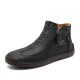 Men&#039;s Boots Casual Shoes Plus Size Handmade Shoes Comfort Shoes Walking Classic Casual Outdoor Daily Leather Breathable Comfortable Slip Resistant Zipper Yellow brown Black Green Fall Winter