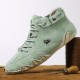 Men&#039;s Boots Handmade Shoes Comfort Shoes Hiking Walking Vintage Casual Outdoor Daily Leather Warm Height Increasing Comfortable Booties / Ankle Boots Lace-up Black White Blue Winter
